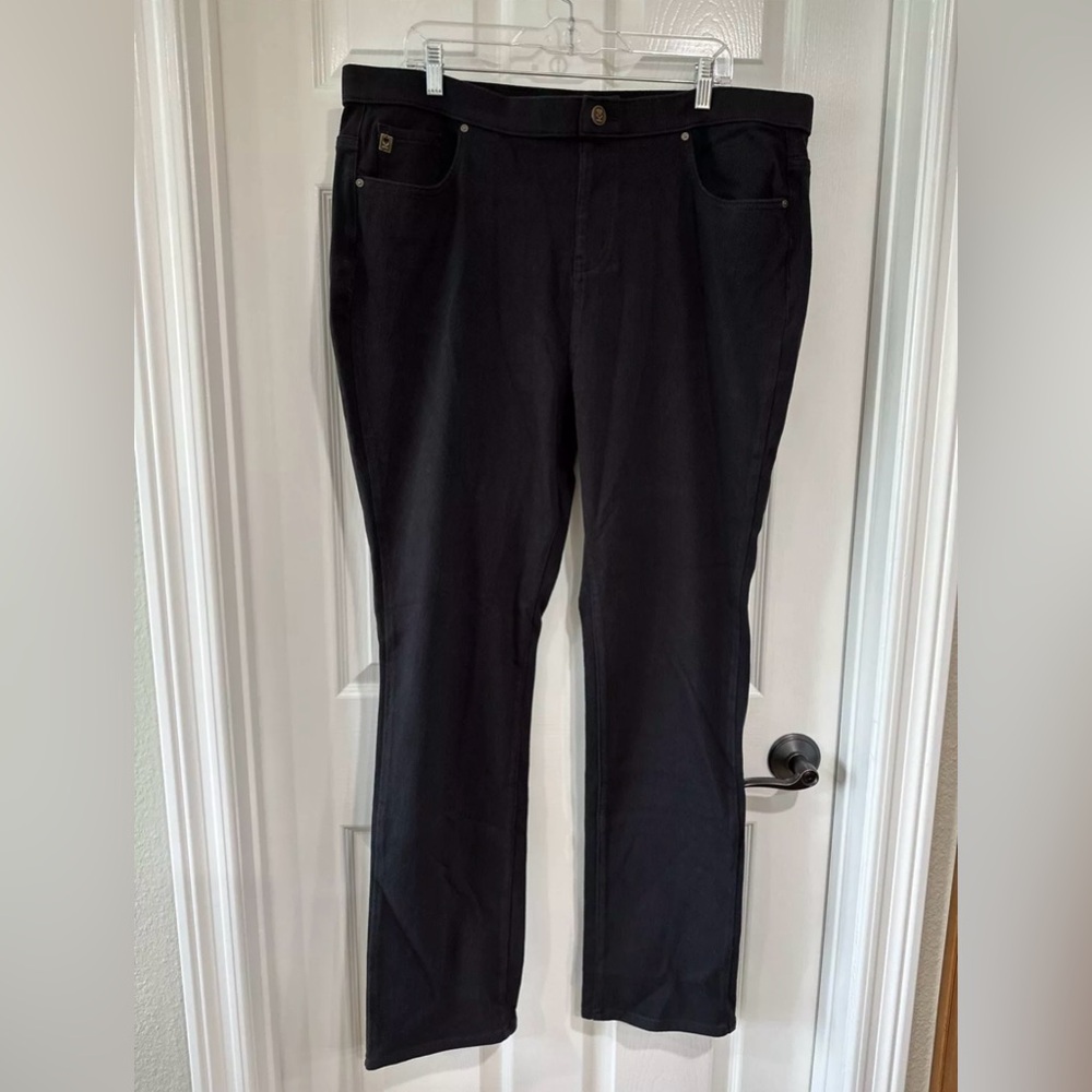 Belle by Kim Gravel SZ 20 Tall Flexible Rollable Jeans Black NEW